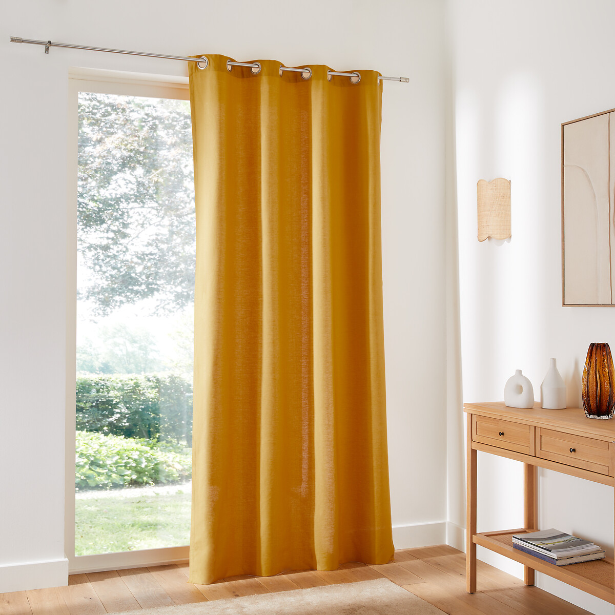 LA REDOUTE INTERIEURS<br>Cortina de algodão com ilhós Cenário