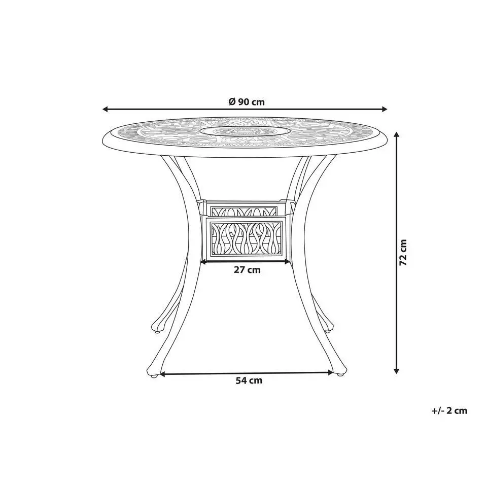 ANCONA - Tuintafel - Zwart - 90 x 90 cm - Aluminium