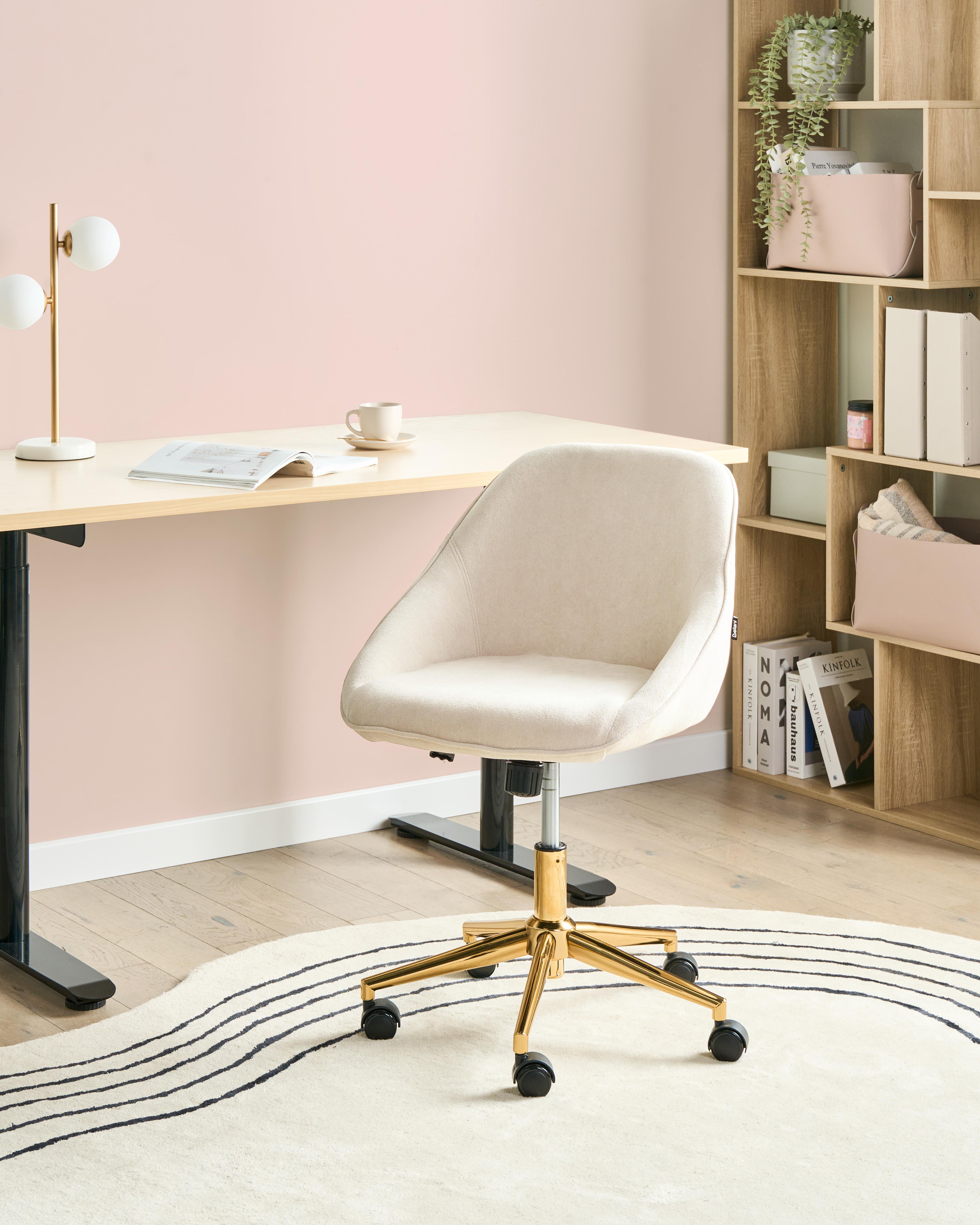 Bureaustoel BARDSDALE Fluweel Lichtbeige