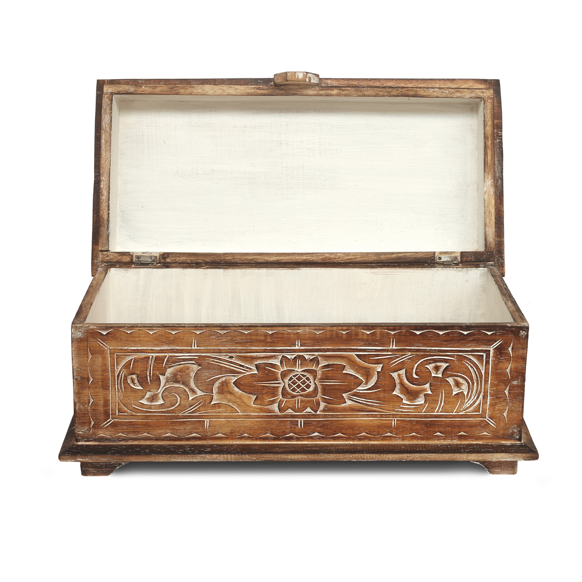 3er-Set Truhe mit Blumenmotiv, aus Albesiaholz von fischer's lagerhaus