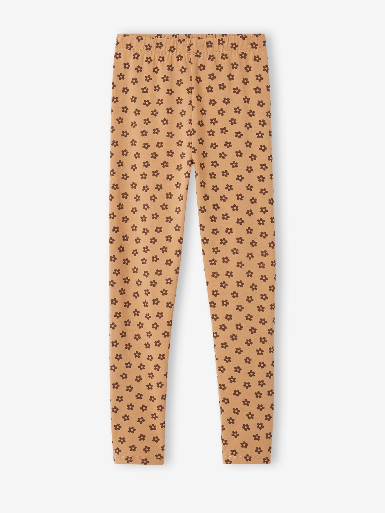 Conjunto de 2 leggings sortidas para meninas, estampa lilás claro