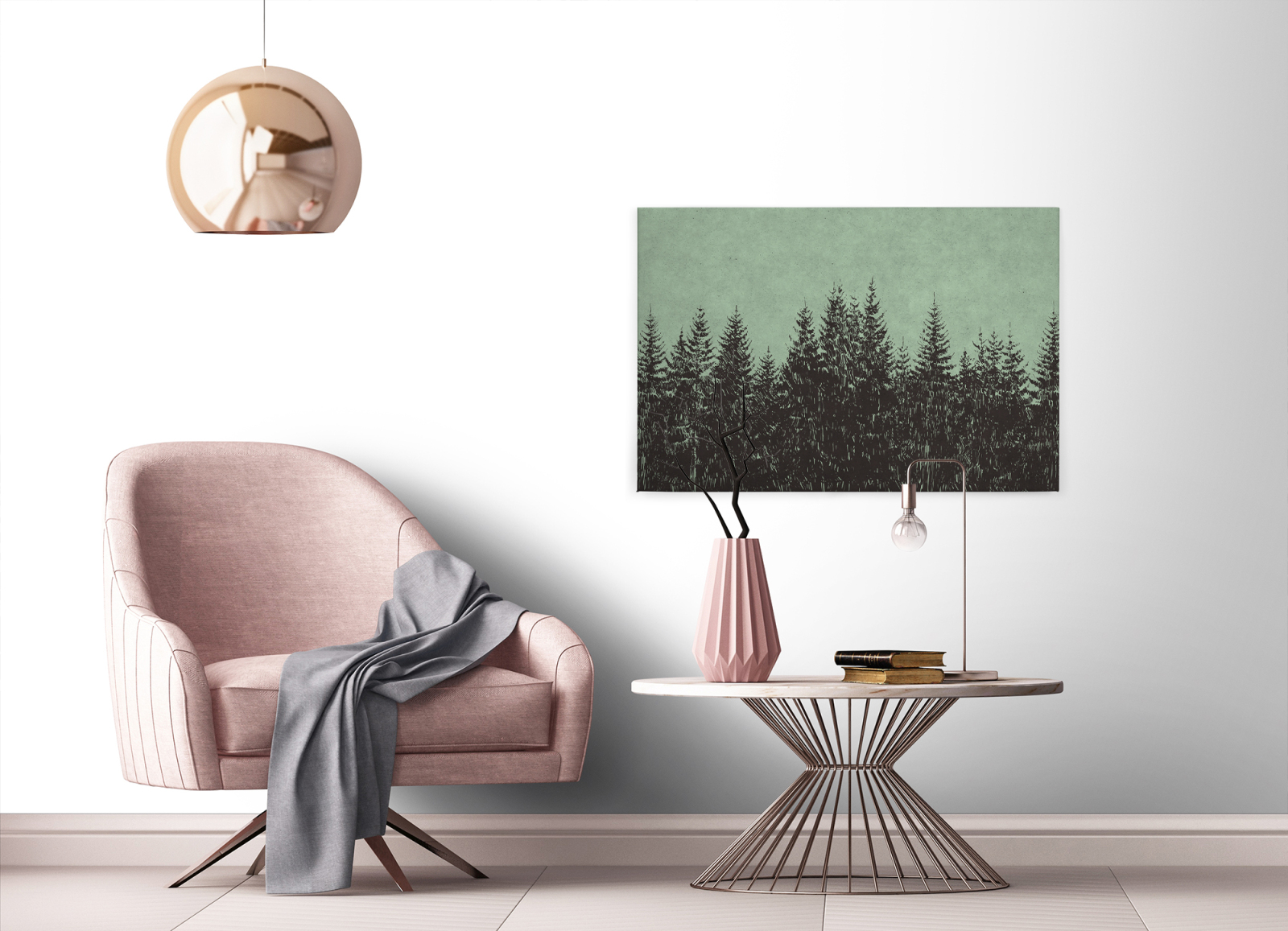 Leinwandbild SCHWARZWALD - grün-schwarz - 90x60 cm