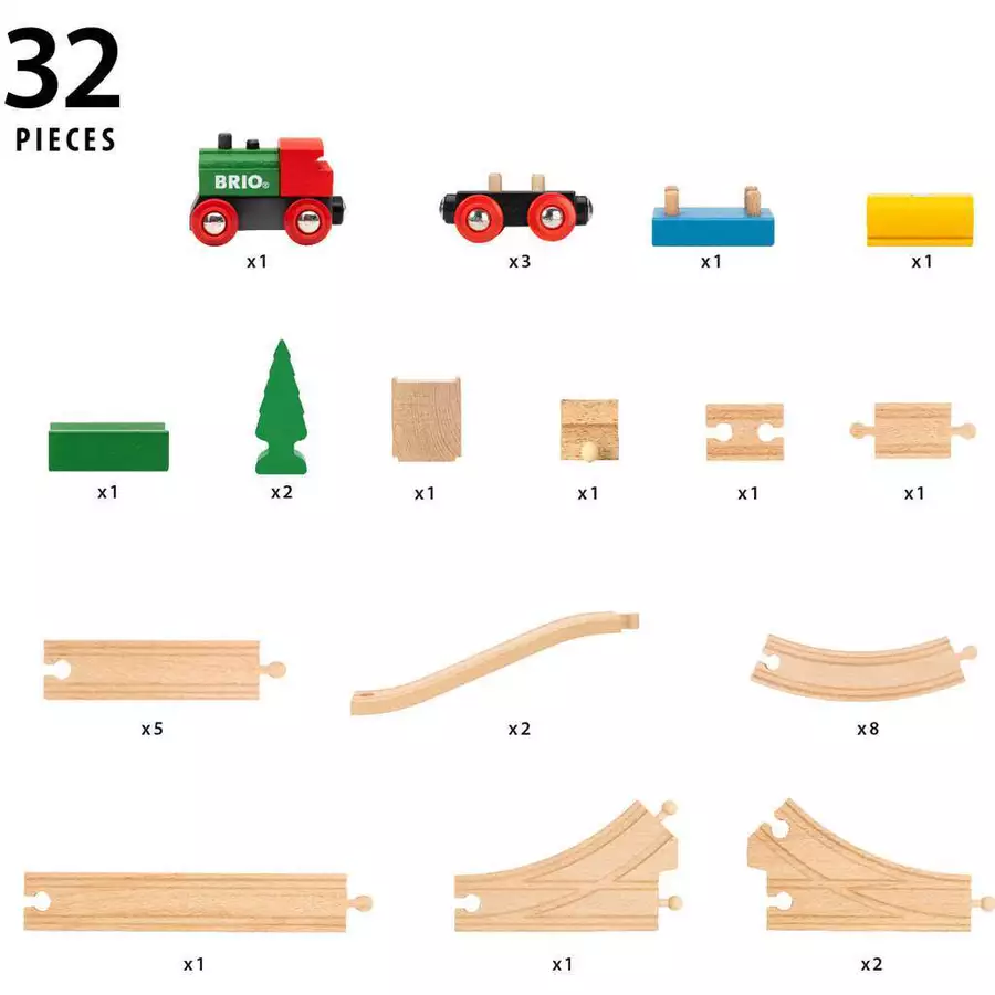 Brio BRIO 65 Jahre Holzeisenbahn Jubiläums-Zugset bunt