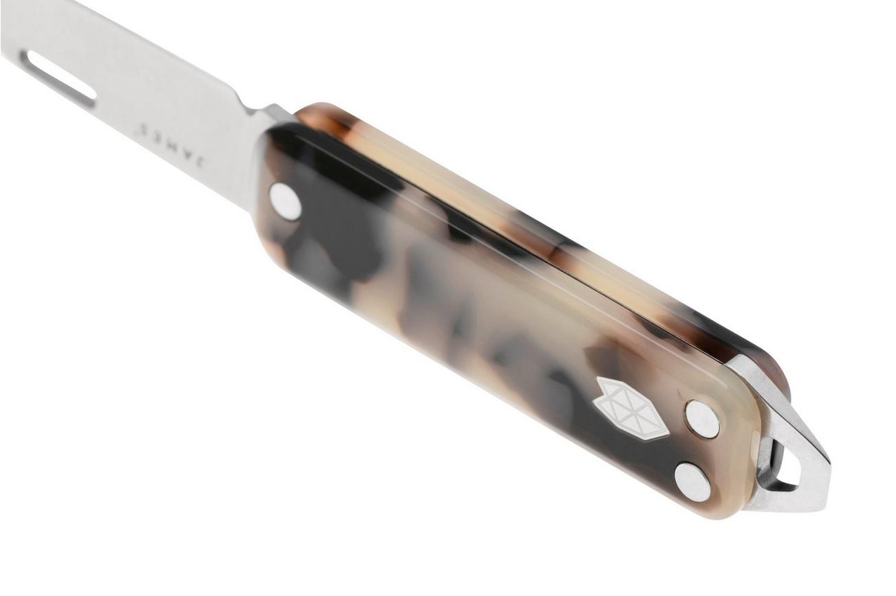 The James Brand The Elko Desert Tortoise Stainless Eco Acetate Straight, zakmes