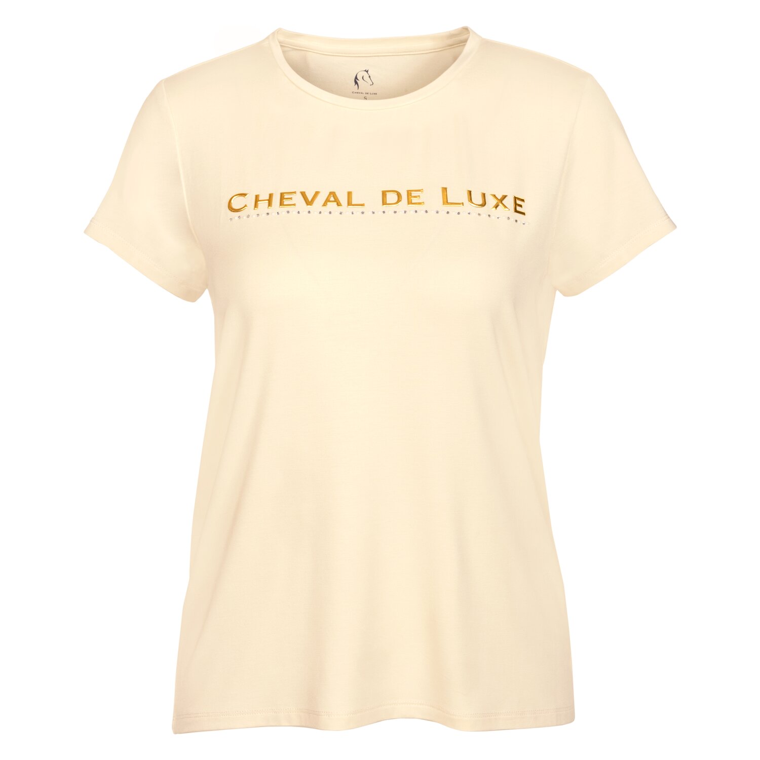 Cheval de Luxe T-Shirt mit Logoprint  - ecru