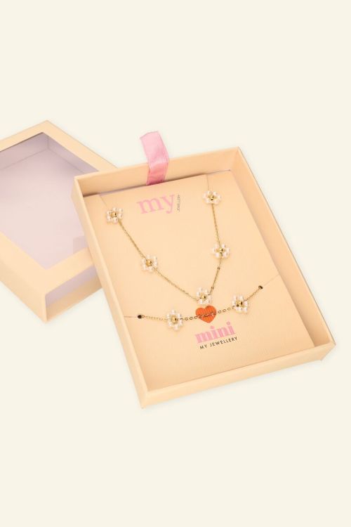 Kinder giftbox bloemen ketting & armband
