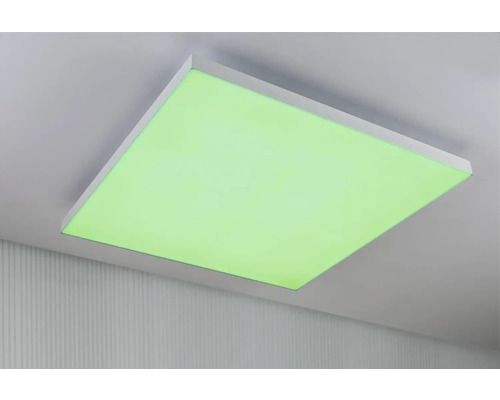 Frameloos dimbaar LED-paneel, 38,5W, 2820 lm, 2700-6500 K RGBW, 59,5 x 59,5 cm, wit, met afstandsbediening en nachtlampfunctie