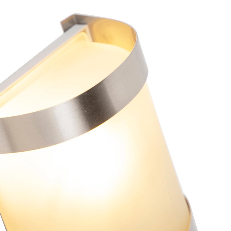 Moderne roestvrijstalen buitenwandlamp met bewegingsmelder IP44 - Mira