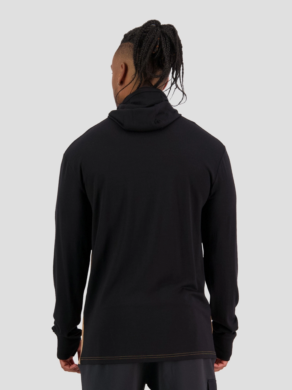 Mons Royale Merino Yotei Powder Hooded Base Layer Top black/toffee