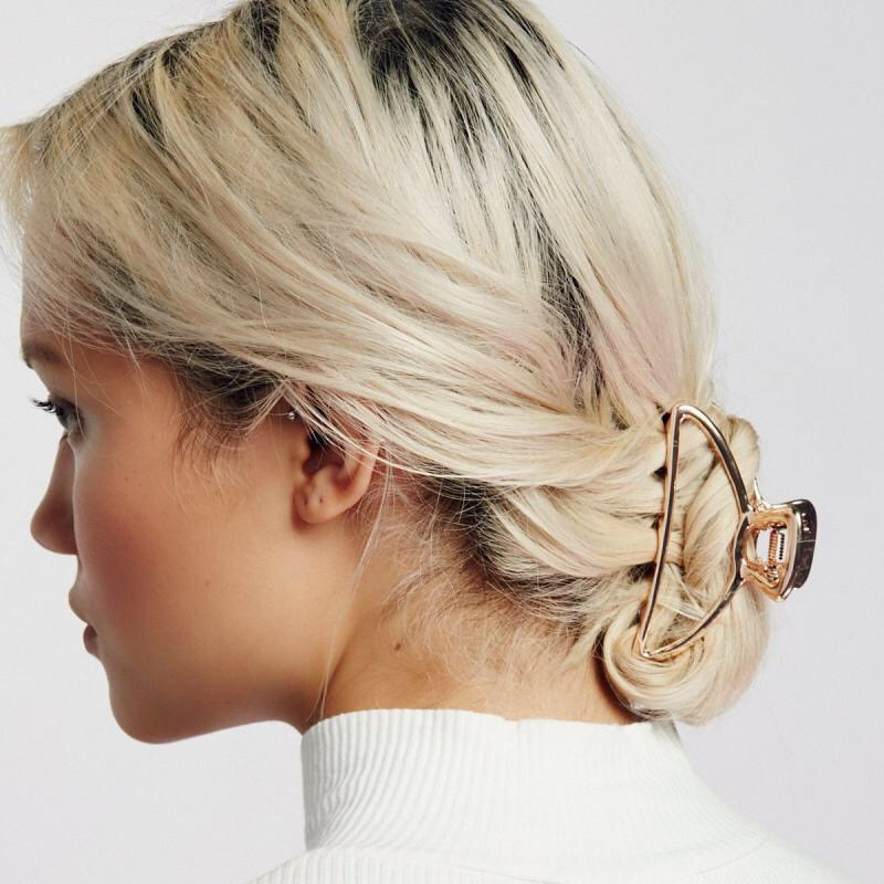 (10.5cm) Haarspange Klammer Metall Krallen Clip Haarschmuck  - Gold