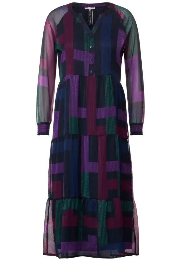 Chiffon Tunikakleid - deep blue