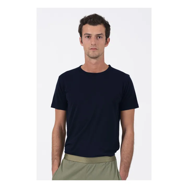 Talc T-shirt Muse Coton Bio | Bleu marine