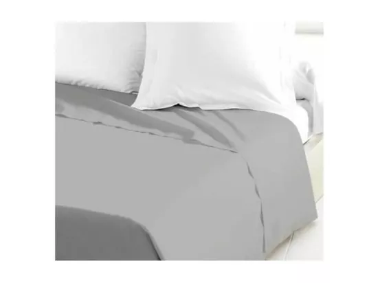 Drap Plat 100% coton 240 x 300 cm gris clair