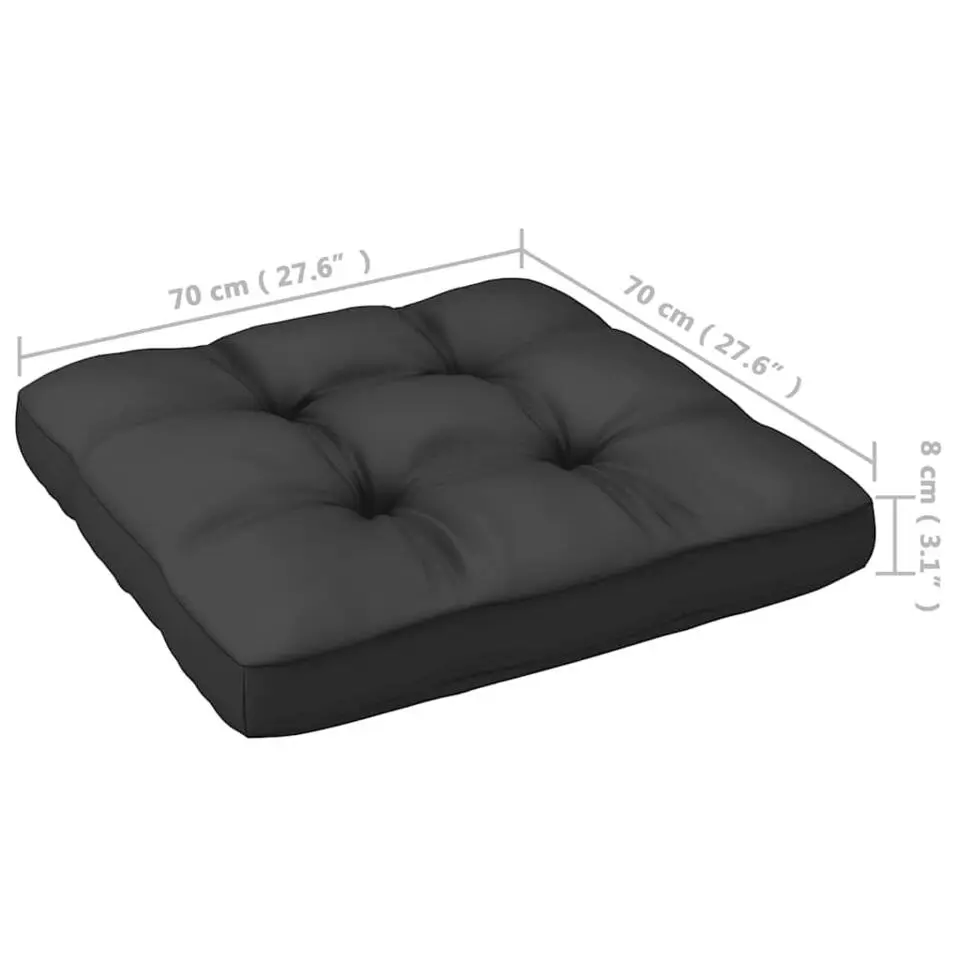 vidaXL - Tuinhoekbank - Grijs - Grenenhout - Met antracietkleurige kussens