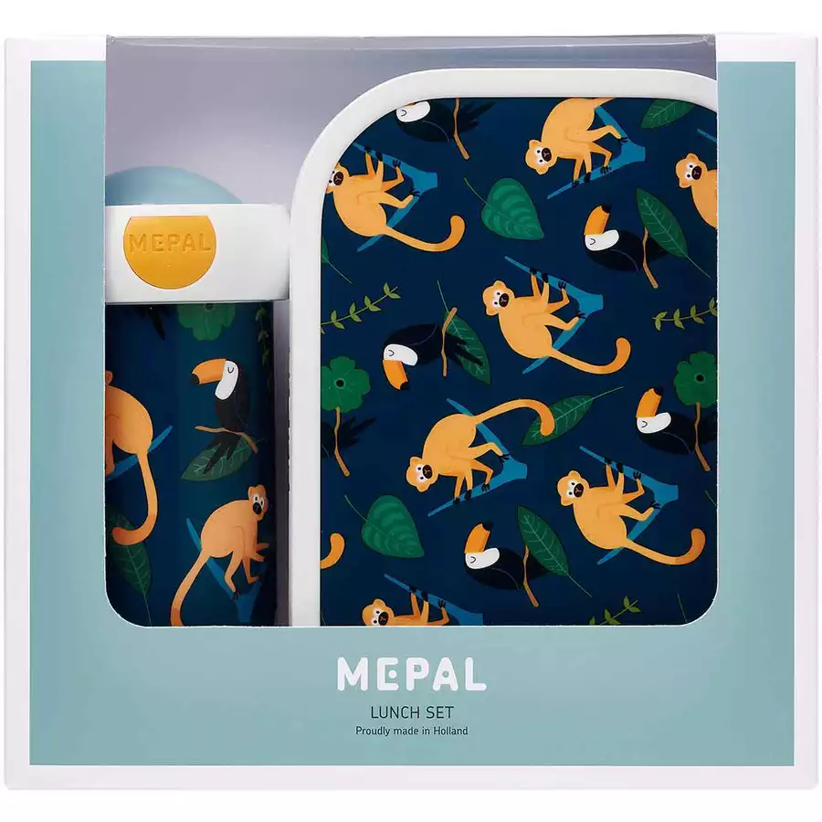 Mepal Brotdose + Verschlussbecher Campus 300 ml + 700 ml 2er Set dunkelblau