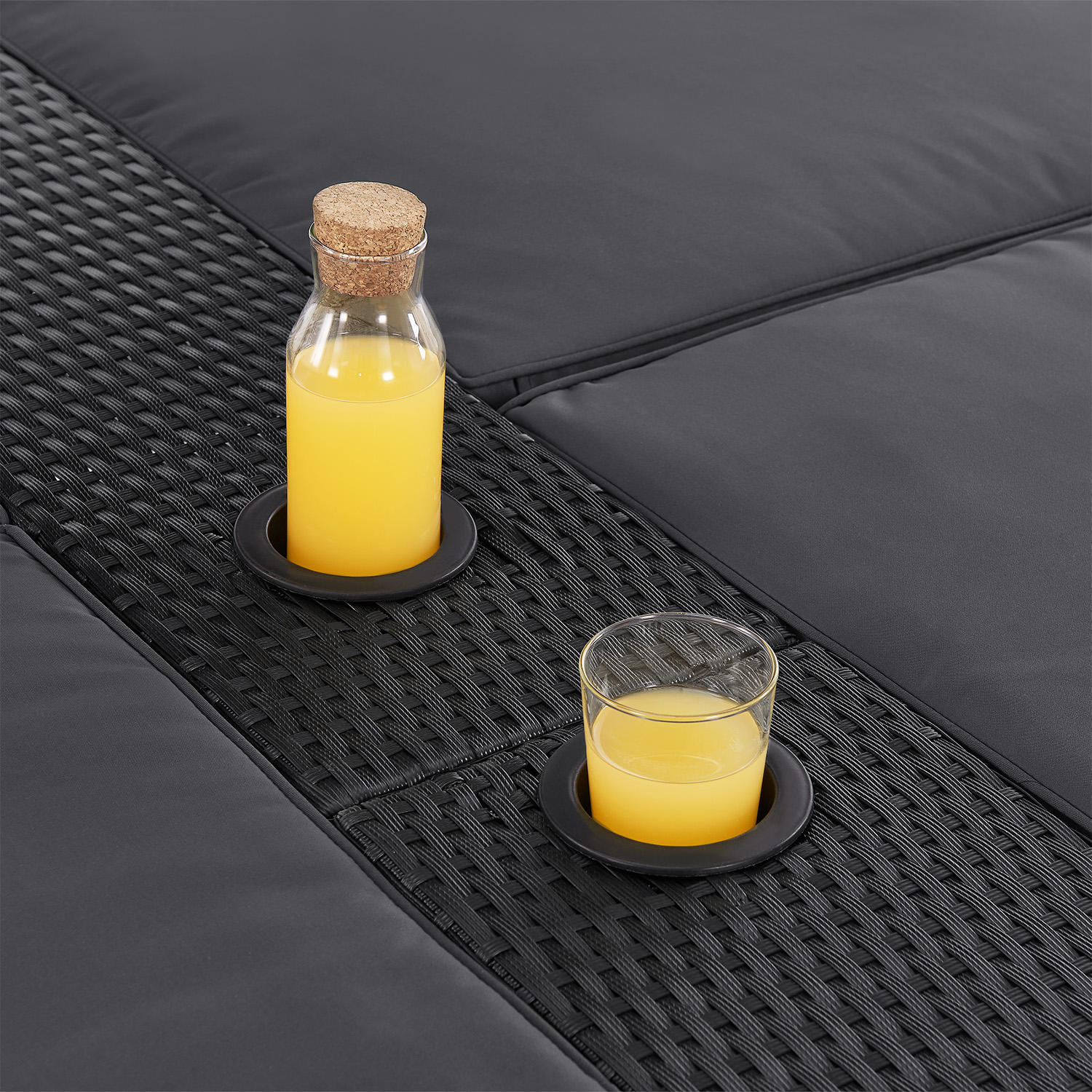 Juskys Syros Polyrotan Loungebed - Black