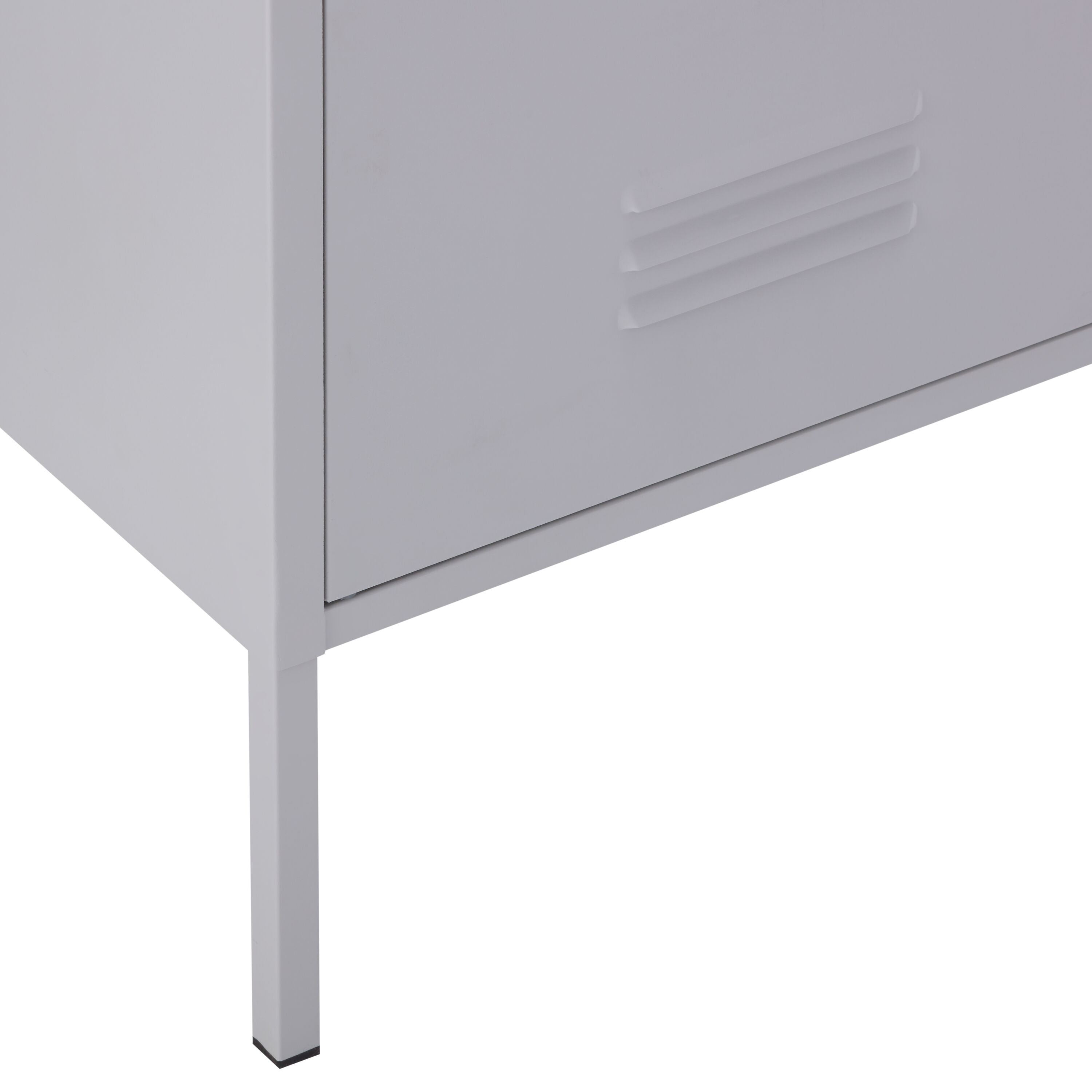 MIKO Kommode Metall lichtgrau85x40x110cm - Hellgrau / B: 85.0 cm x T: 40.0 cm x H: 110.0 cm