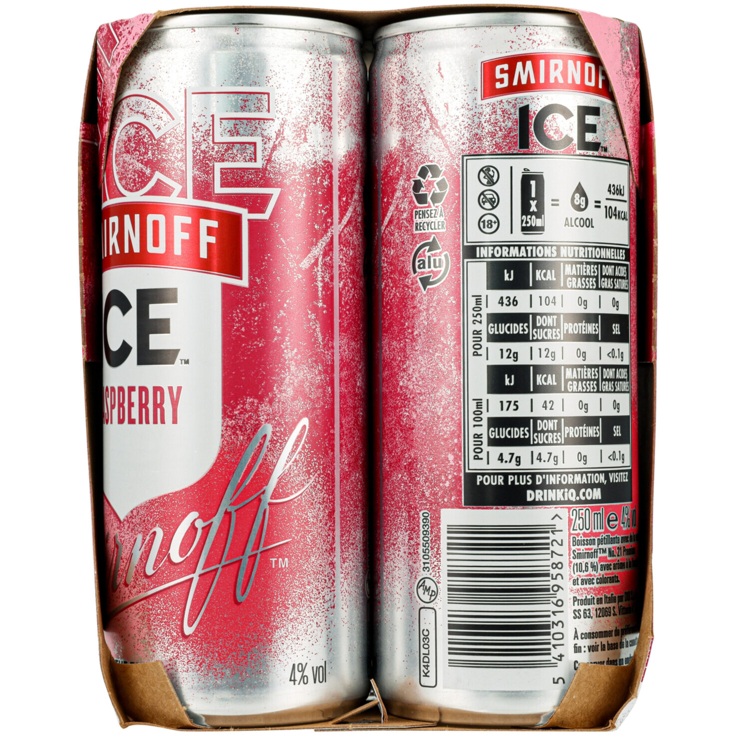Smirnoff Ice Raspberry 4x25cl -100cl