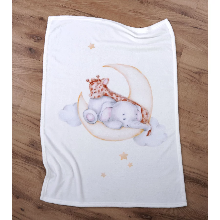 babybest® Microfaser-Flauschdecke Sleeping on the moon 75 x 100 cm