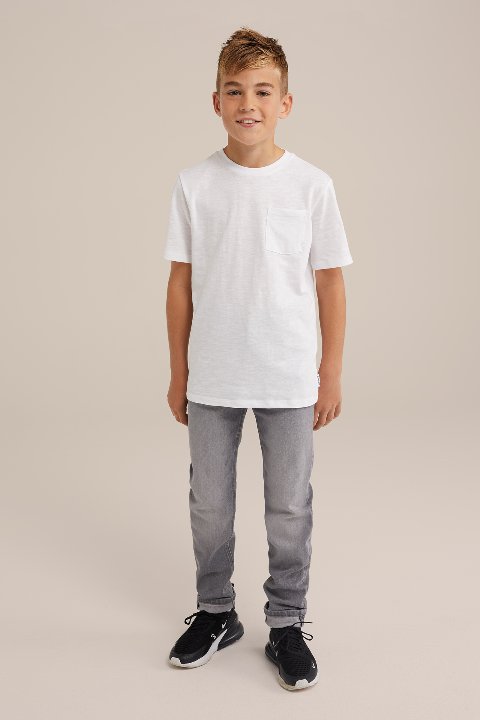 Jongens T-shirt met borstzak WE Fashion Wit