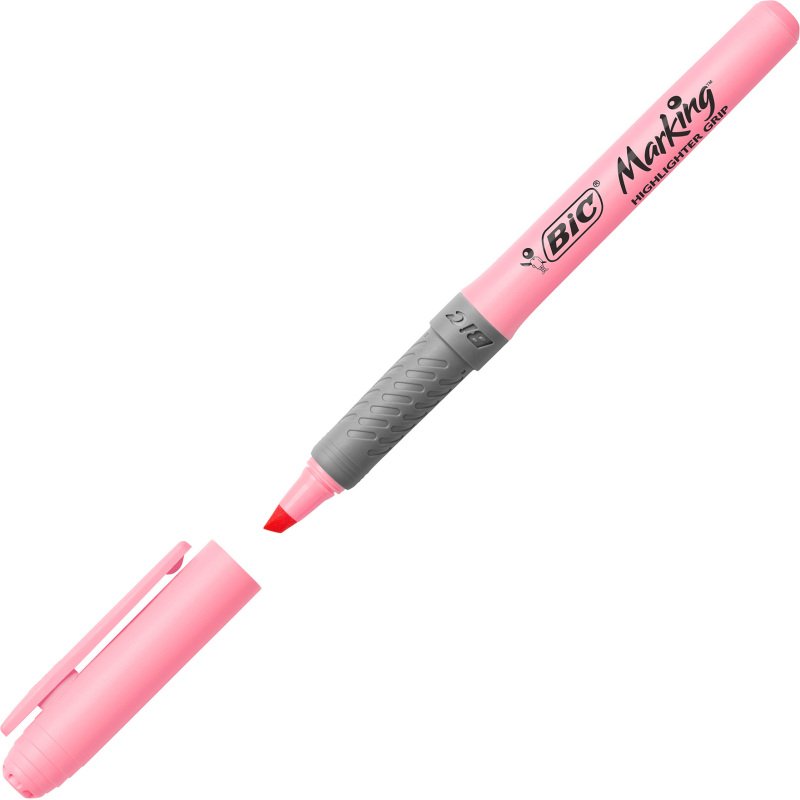 Surligneur Bic Highlighter Grip Pastel - Pochette de 5