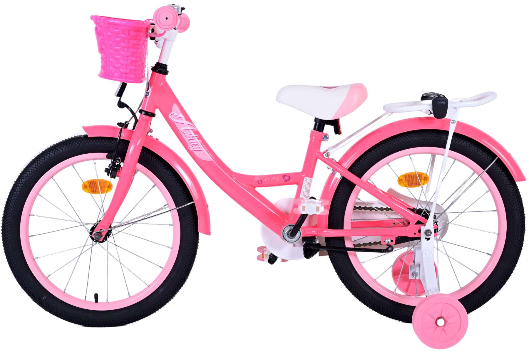 TPFSports Ashley Kinderfahrrad - Mädchen - 18 Zoll - Rücktritt + Handbremse - Rosa/Rot