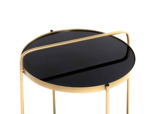 Beistelltisch 38 x 38 cm schwarz/goldfarbig