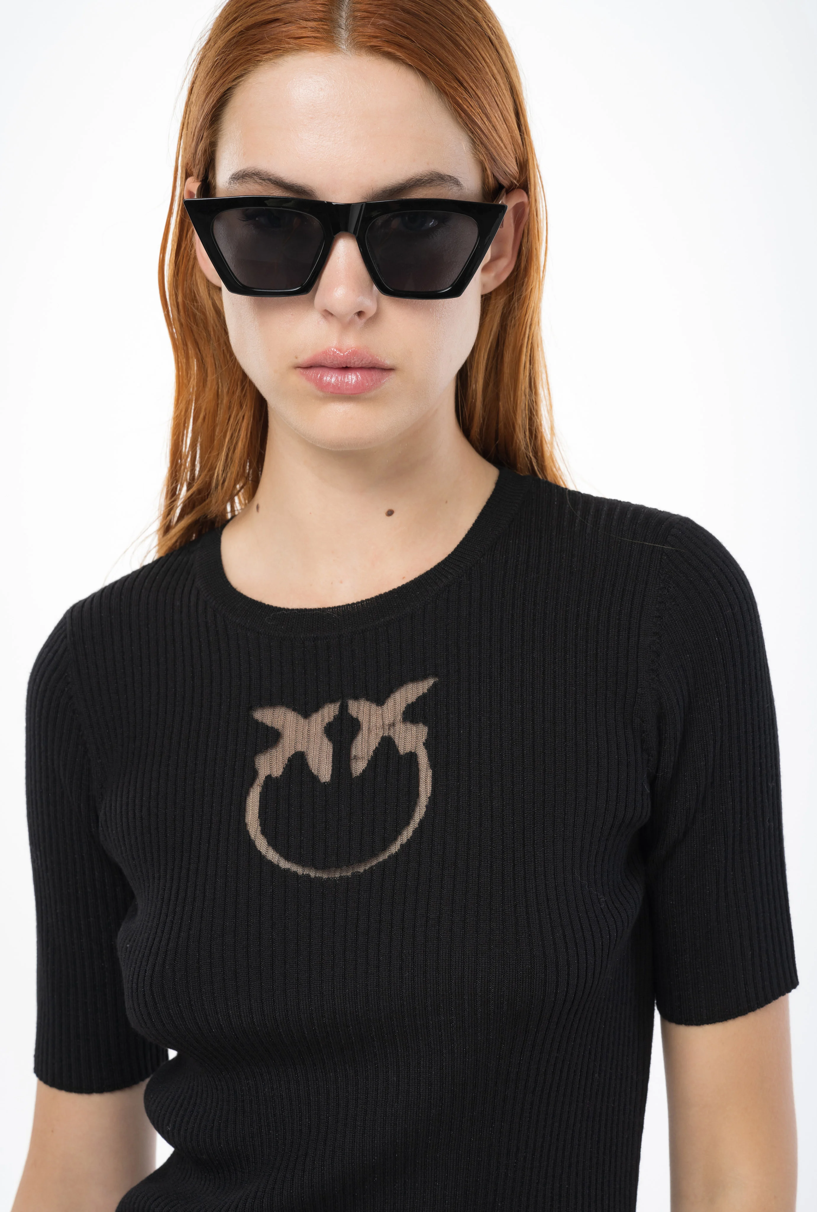Pull à manches courtes à logo | Noir