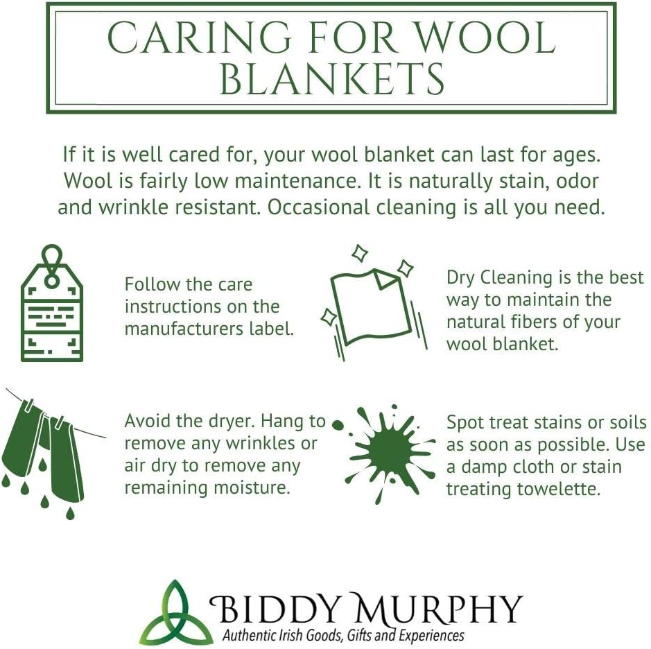 Biddy Murphy Irish Merino Wool Cashmere Throw Blanket - 54
