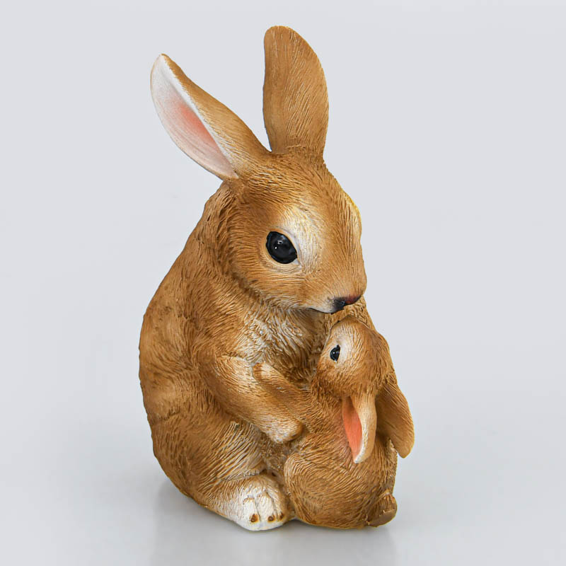 Lapin maman avec bébé décoratif