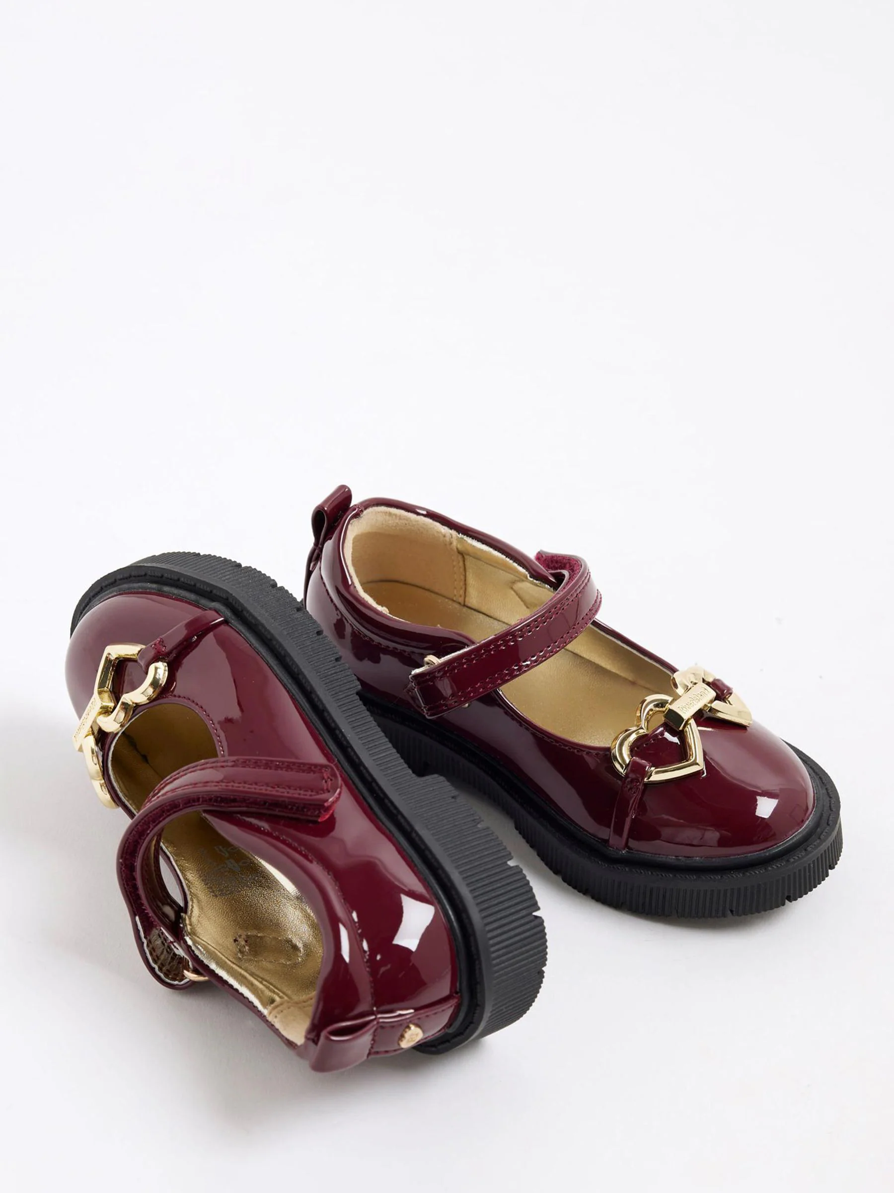 River Island Girls Heart Print Snaffle Mary Jane Shoes
