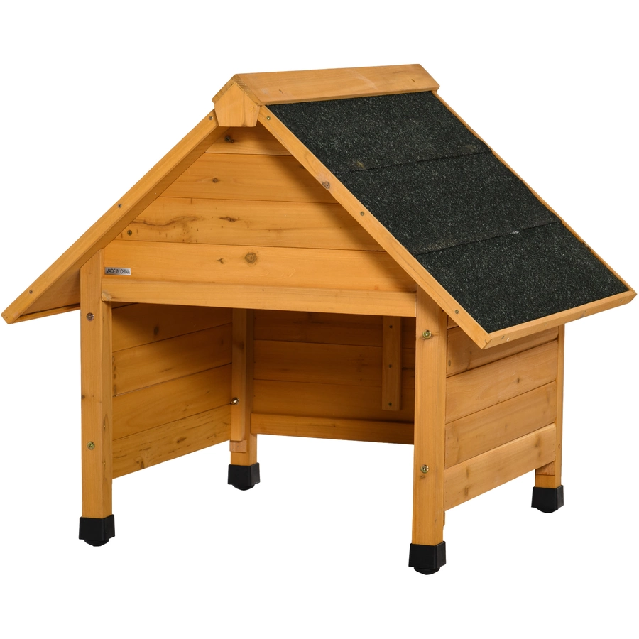 Outsunny Holzgarage für Mähroboter gelb
