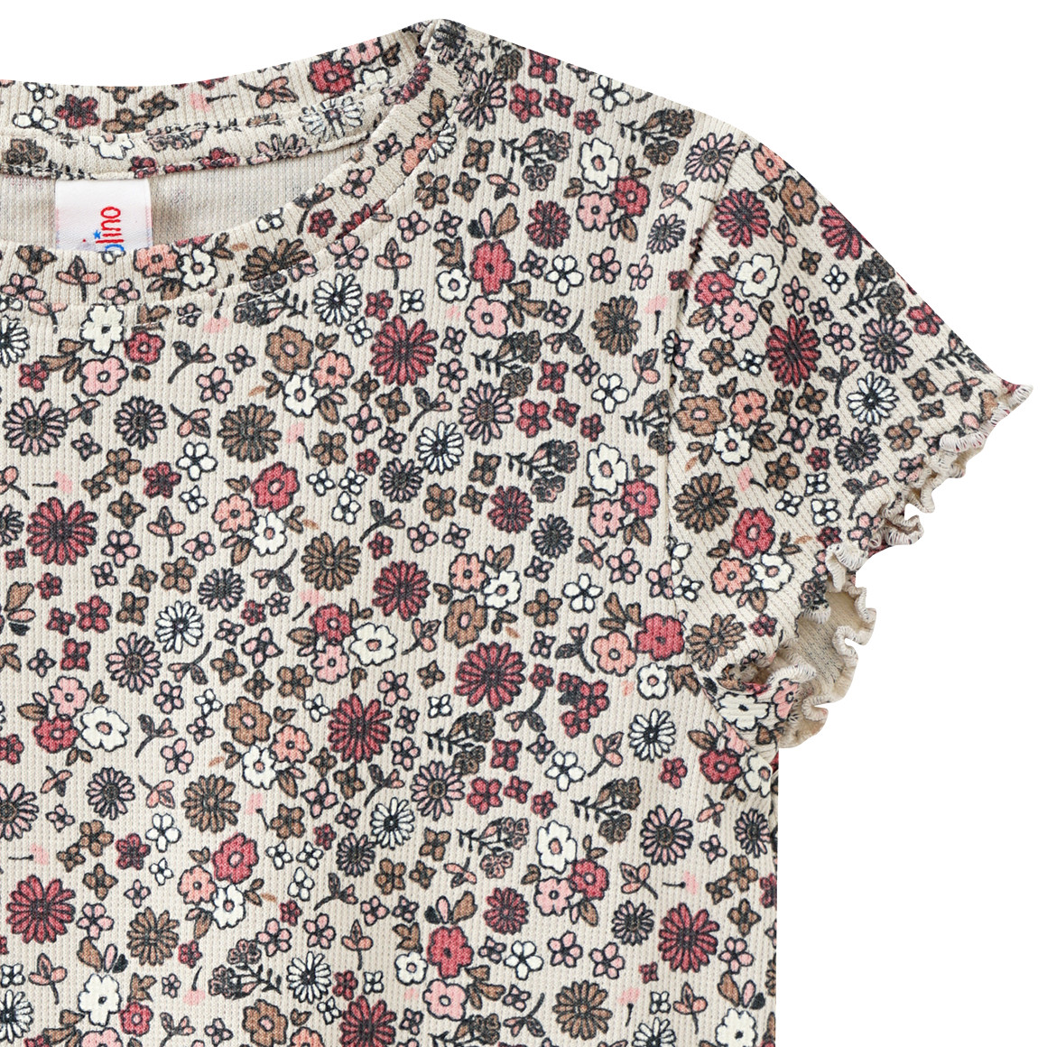 Topolino Mädchen T-Shirt mit Rippstruktur beige / rosa