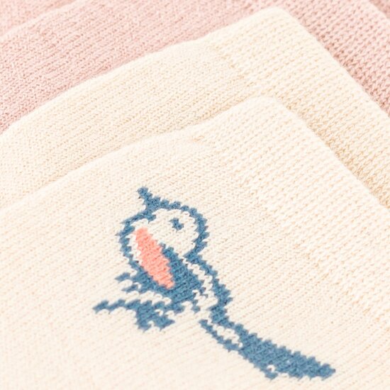 Lot de 2 paires de chaussettes oiseau   Beige/Rose        23/36   de               Petit Bateau
