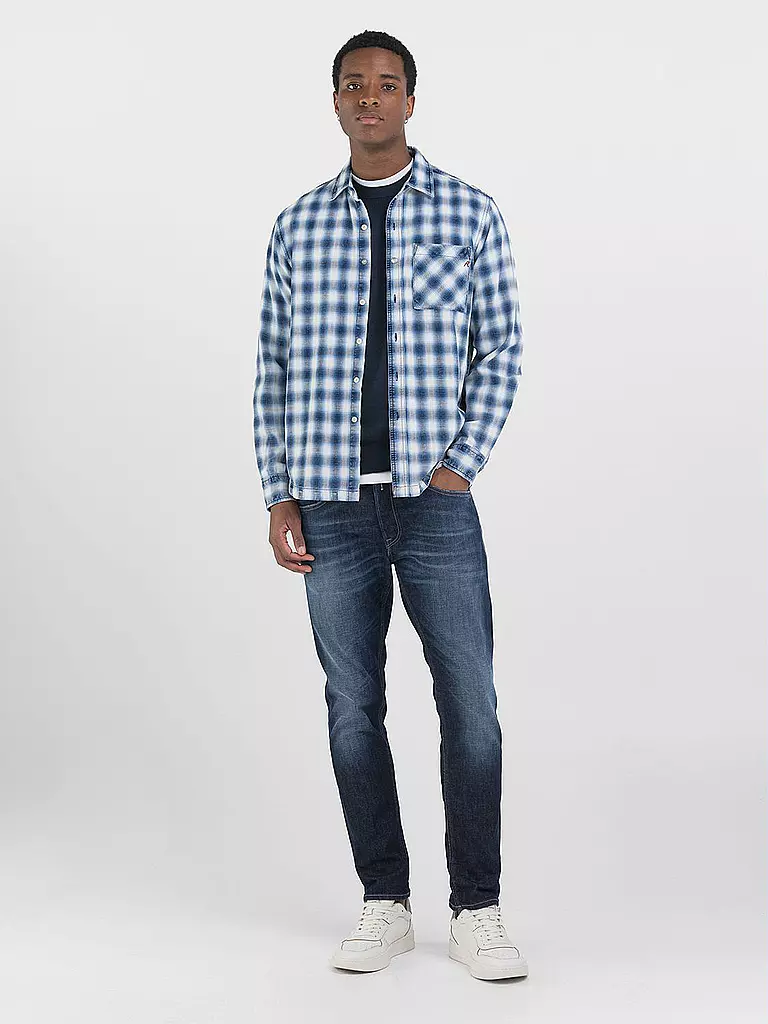 REPLAY Hemd Regular Fit  blau