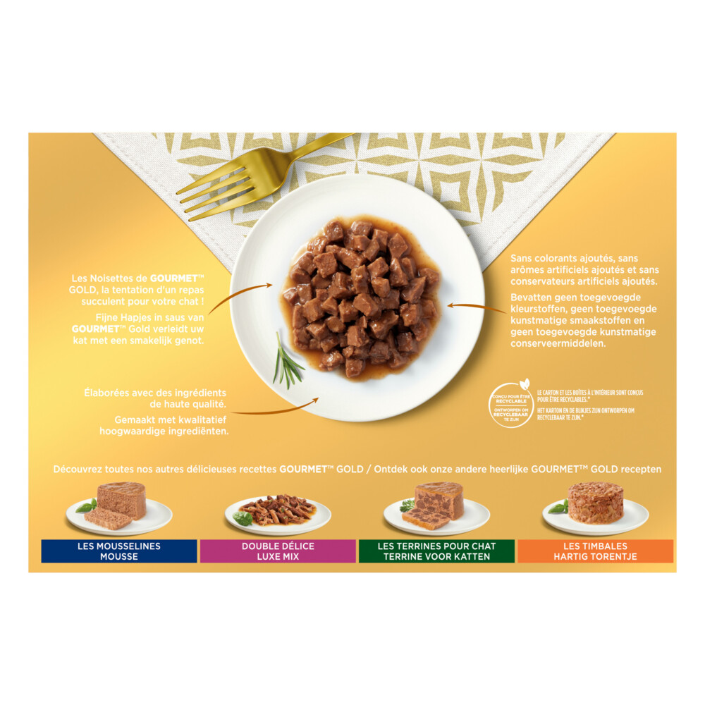 Gourmet Gold Multipack Fijne Hapjes Rood12 x 85 gr