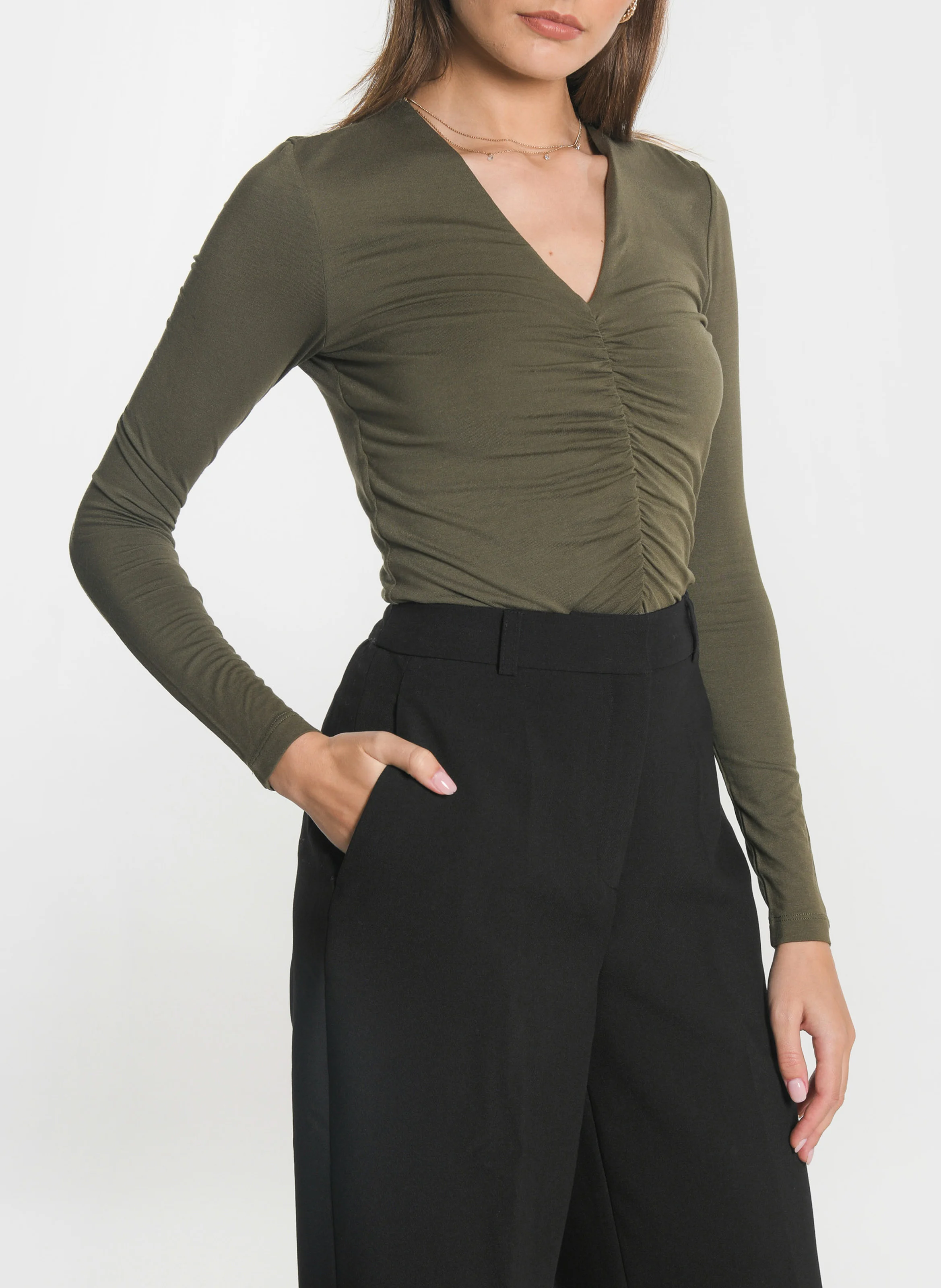 BEA - Top col V| Kaki