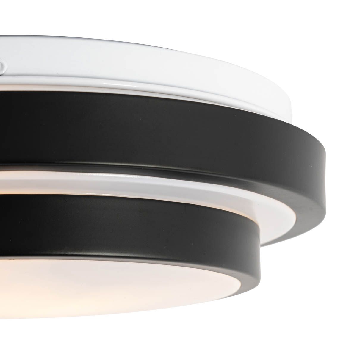 Moderne plafondlamp zwart met wit 25 cm IP44 - Walden