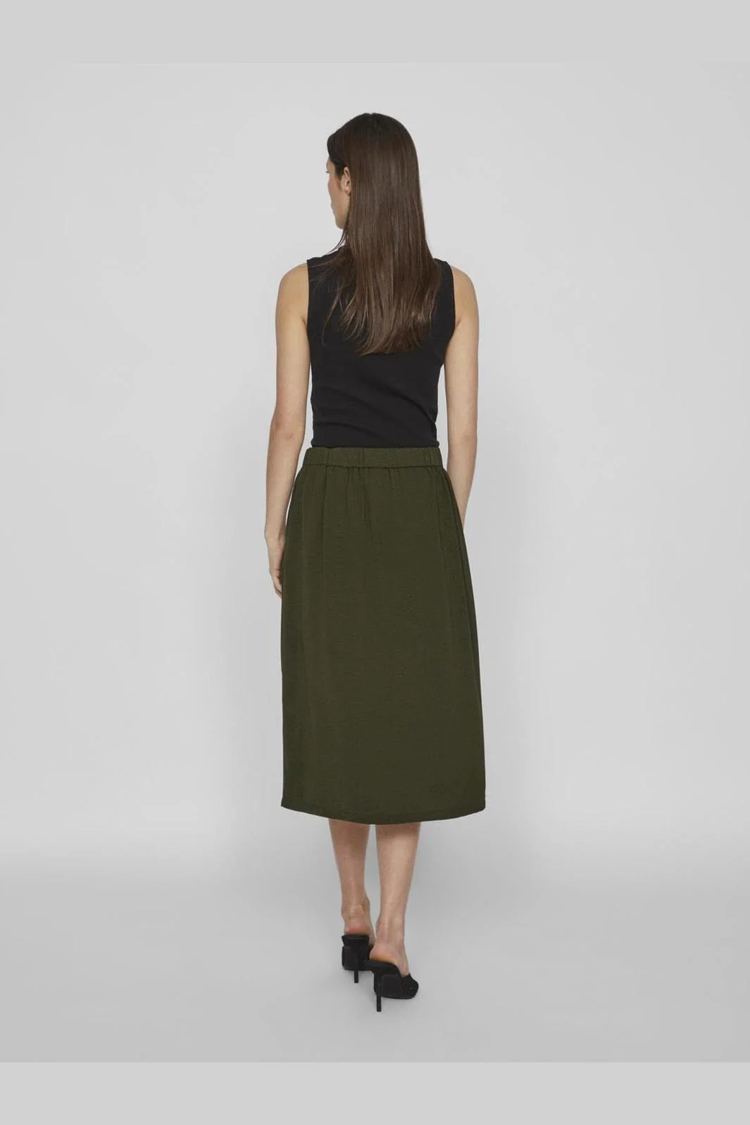 Vila Vitiff Midi Button Skirt/Pb/Ka