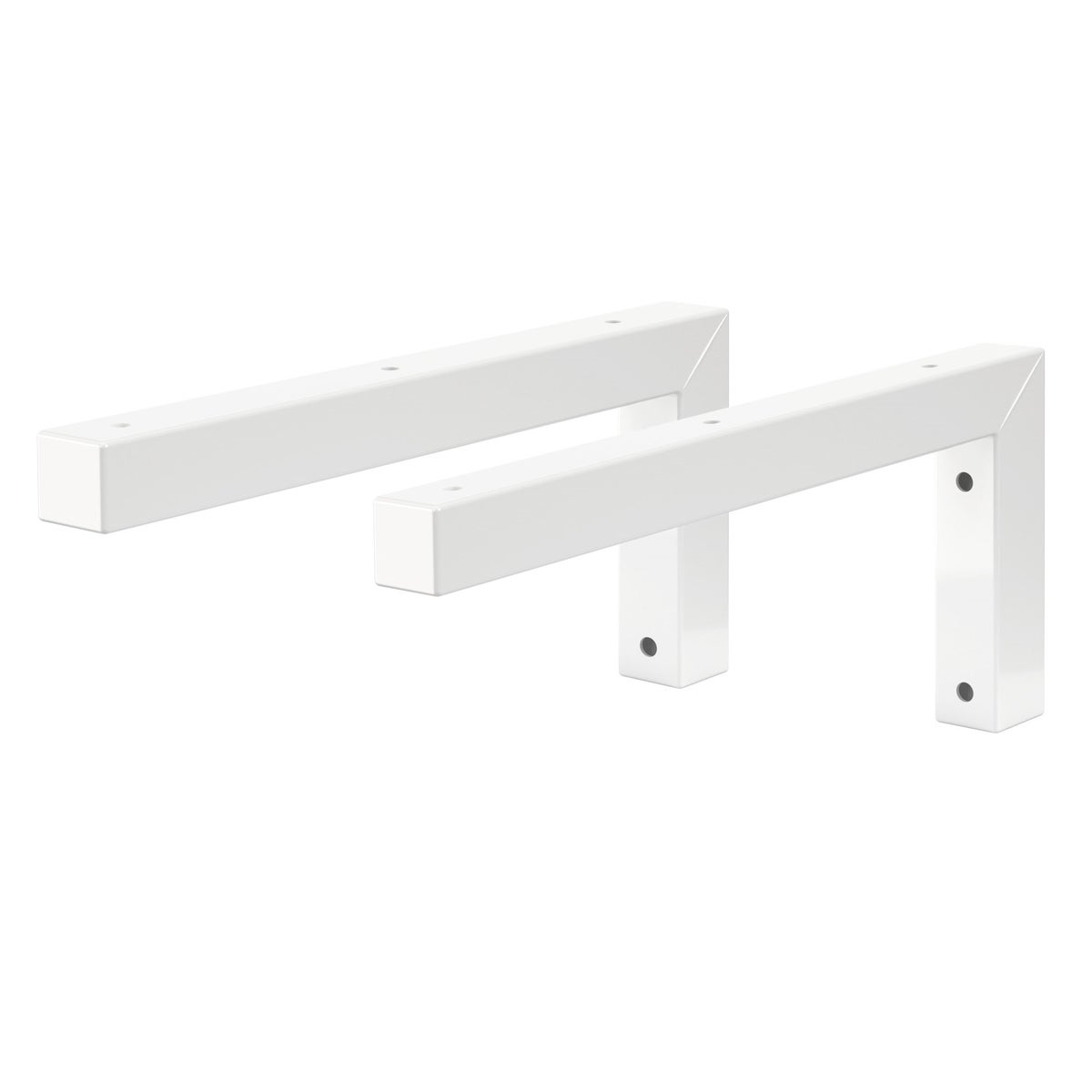 ML-Design 2-delige set L-vormige wandconsoles voor wastafels, 350x150 mm, wit, staal, design wastafelconsole, wandbevestiging voor wastafelblad, planchetconsole, planchethouder