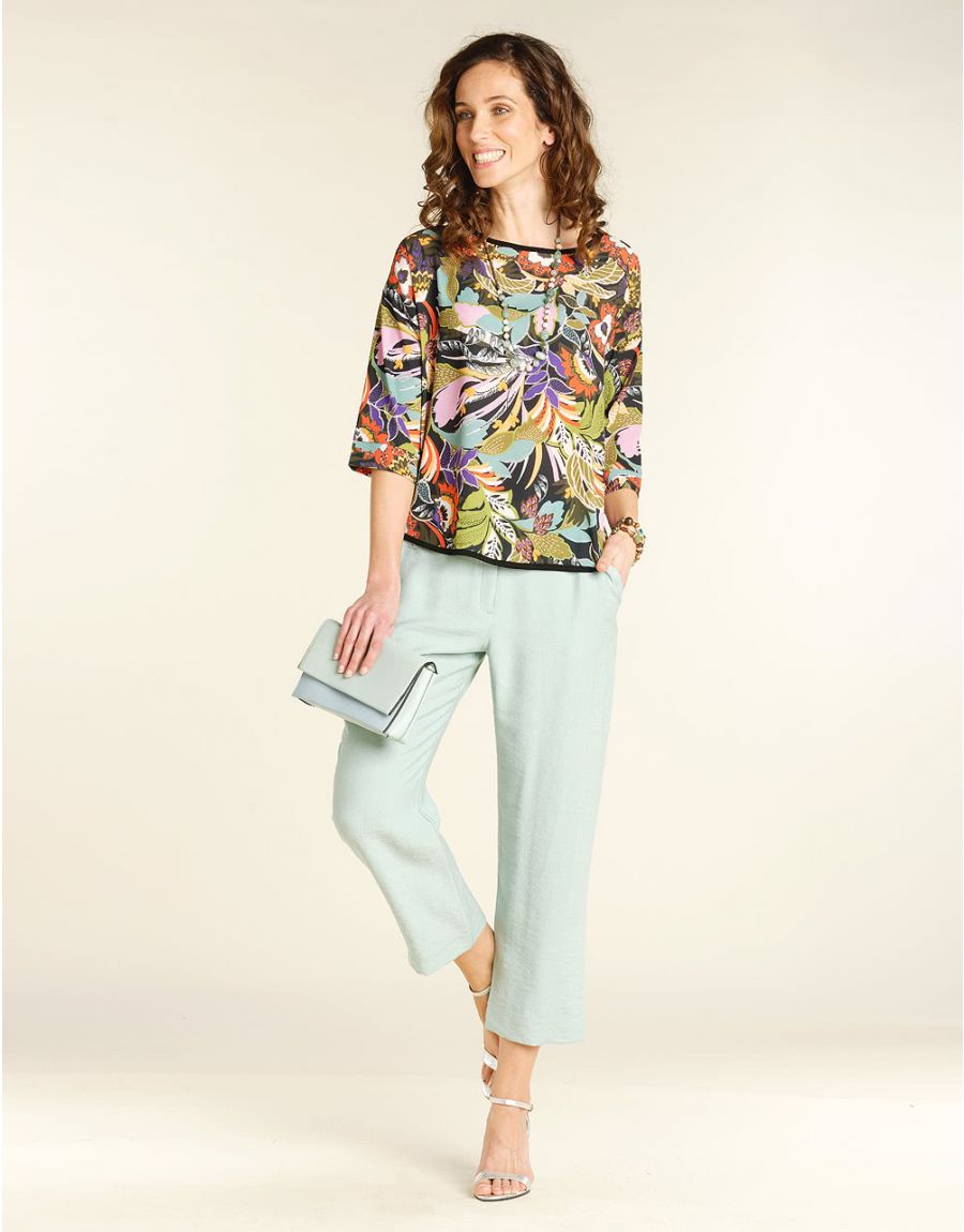 Blouse imprimée verte