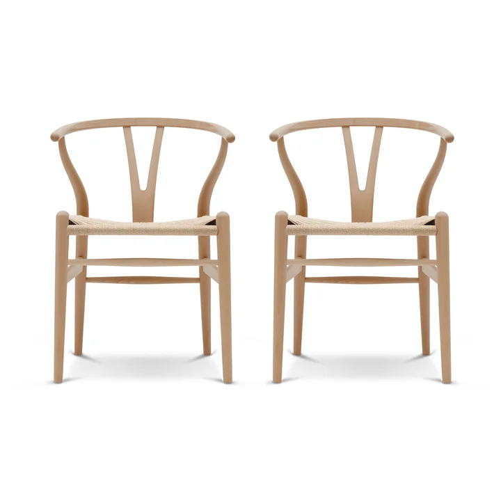 Carl Hansen - CH24 Wishbone Chair, Buche geölt / Naturgeflecht (2er-Set)