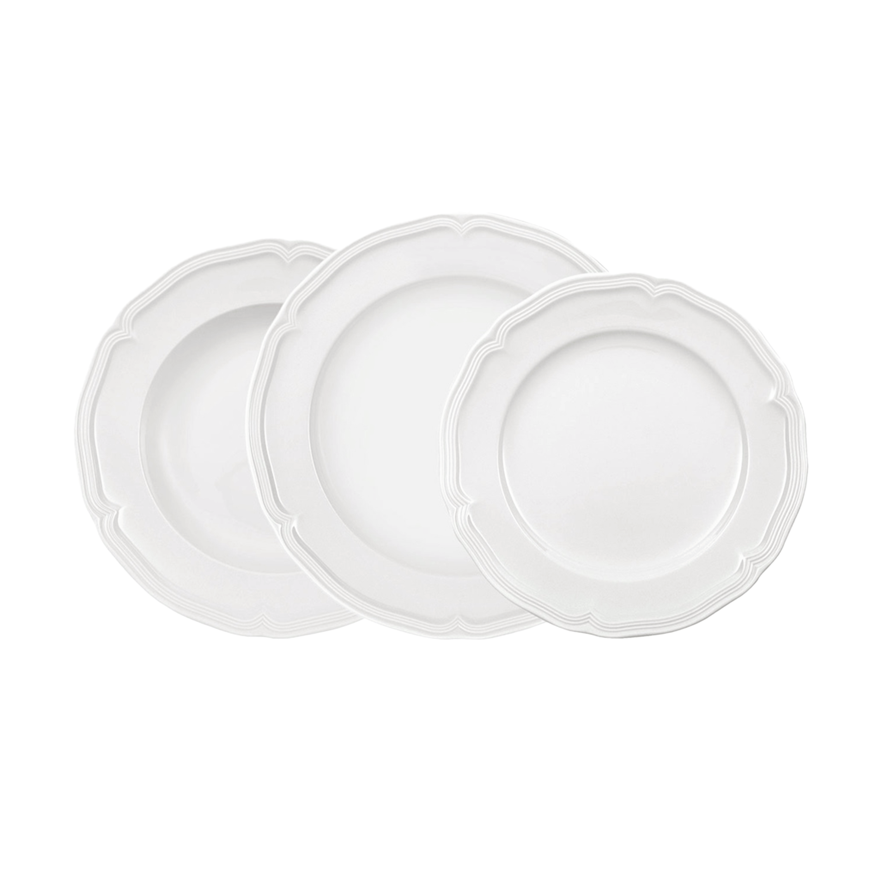 Manoir Plate set White, Premium Porcelain