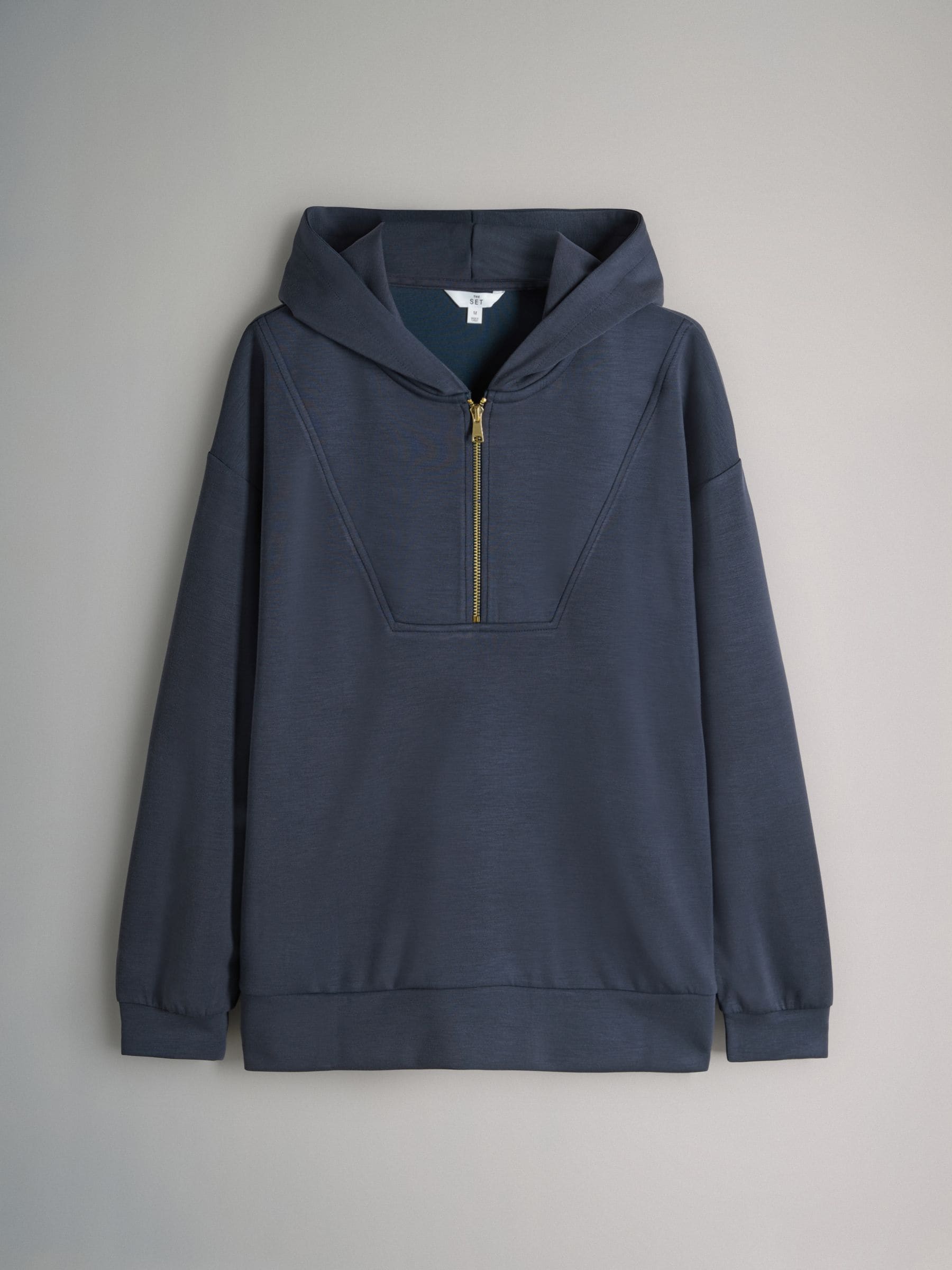 Marineblauw - The Set oversized modal Sweatshirt met ritssluiting en Joggingbroeken