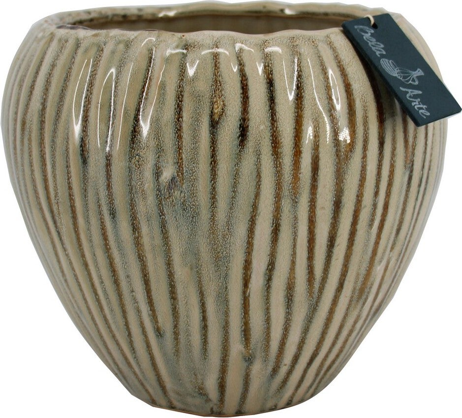 Bela Arte bloempot Gent beige D 13,5 H 11 cm