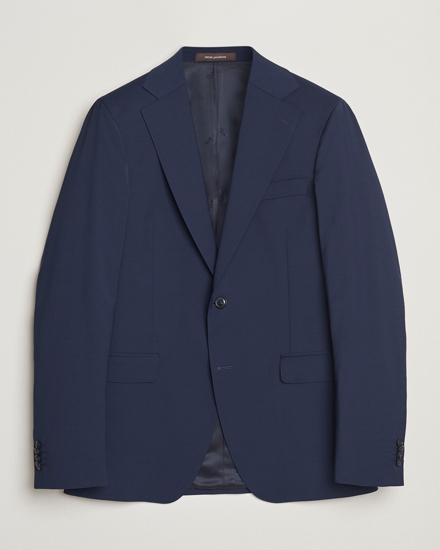 Oscar Jacobson Ego Wool Blend Blazer Navy