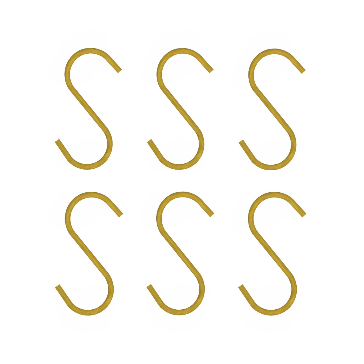 6x S-haak Goud 6cm