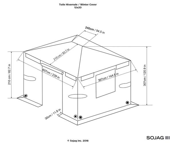Sojag Winterabdeckung für Pavillon 12x20