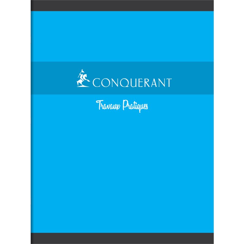 Cahier piqué Conquérant Sept Travaux Pratiques 24 x 32 cm 48 pages grands carreaux et 48 pages blanc uni