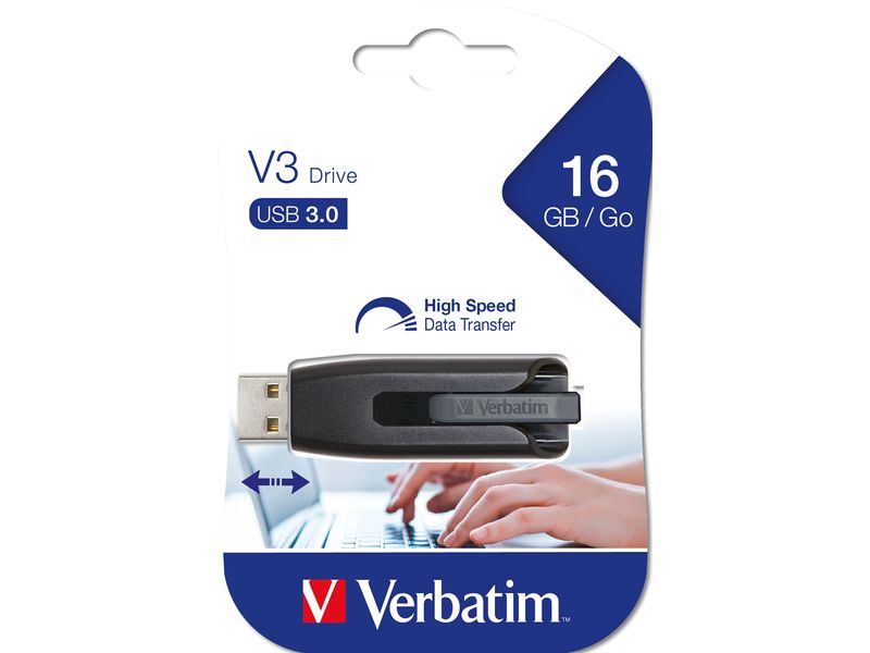 Verbatim USB-Stick Store 'n' Go V3 16 GB 16 GB USB 3.0 Stick mit versenkbarem Stecker